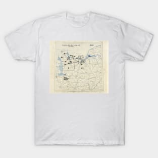 Normandy campaign map, 1944 (C026/8911) T-Shirt